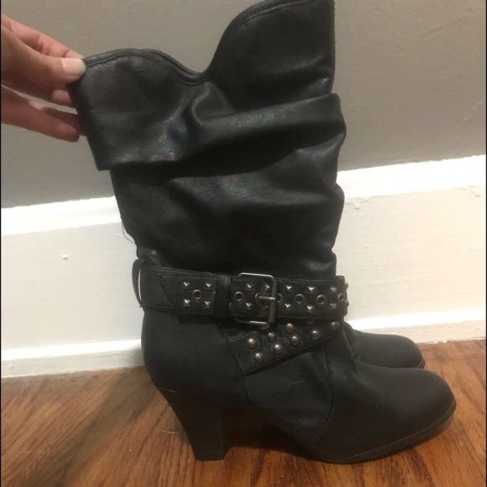 Candie’s slouch heel studded boots